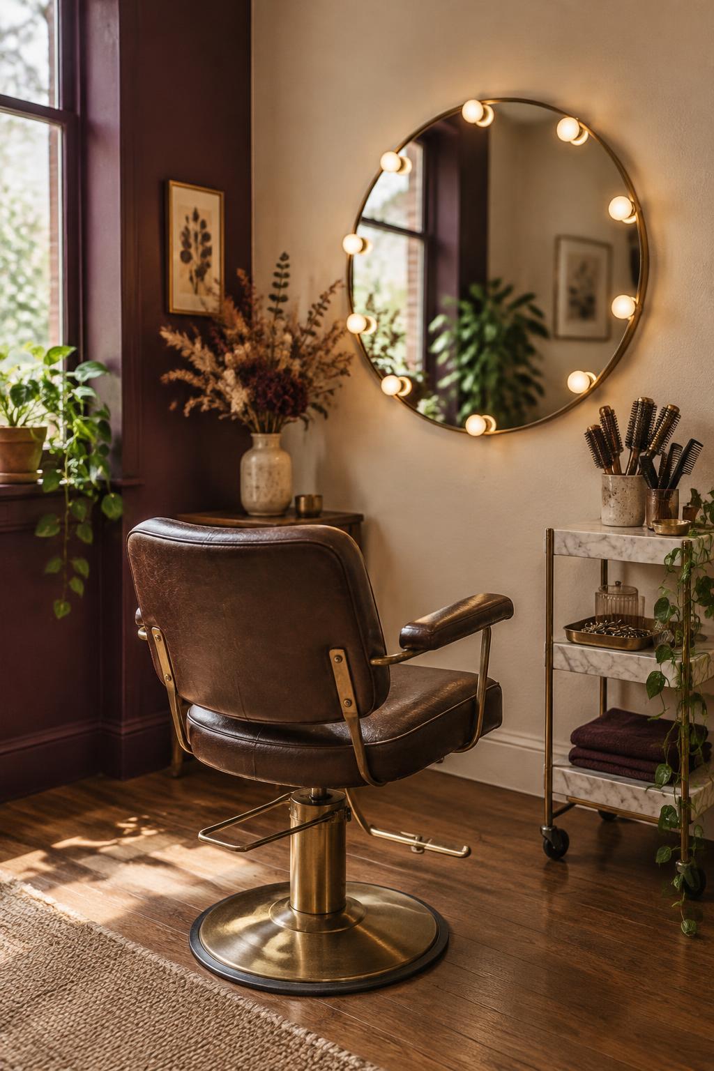 The chair, mirror and tools at The Beauty Experience